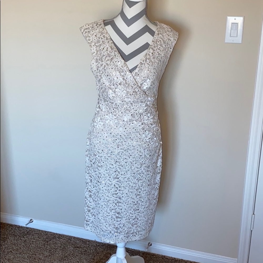 Neutral mid length Dress